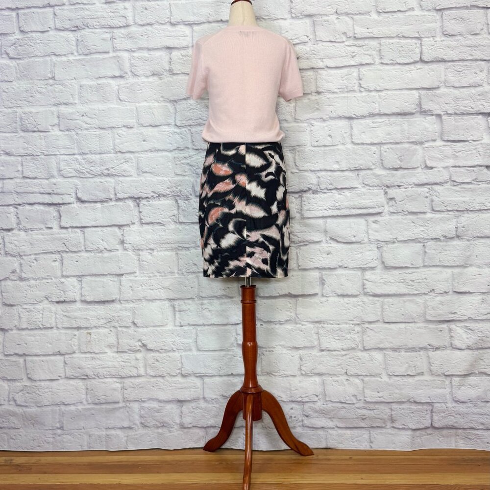 Jigsaw Black Cotton Brushstroke Print Mini Skirt - Picture 6 of 9
